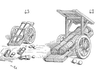 Beispiele früher Kanonen als Zeichnung