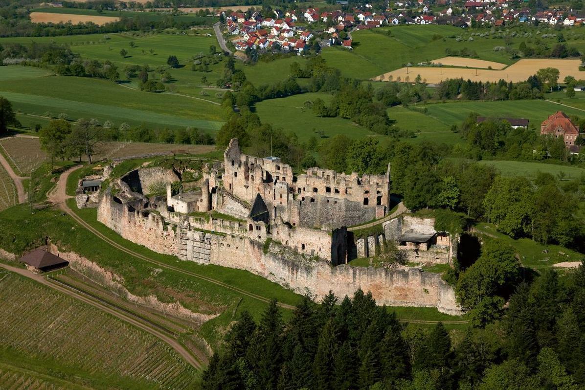 Château-fort  Hochburg d'Emmendingen, Vue aérienne