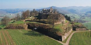 Luftansicht der Hochburg bei Emmendingen